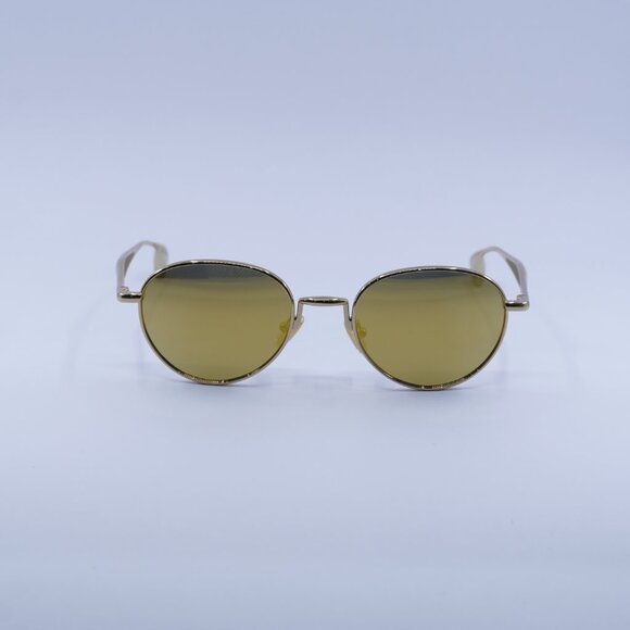 Bottega Veneta BV1396S 002 Sunglasses Gold Round Frame, Grey with Gold Lenses main image 9